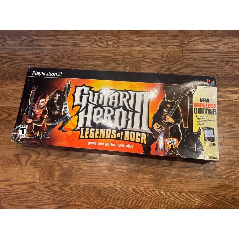 Guitar Hero III Legends of Rock Controller Sony PlayStation 2  W/ Dongle NO GAME